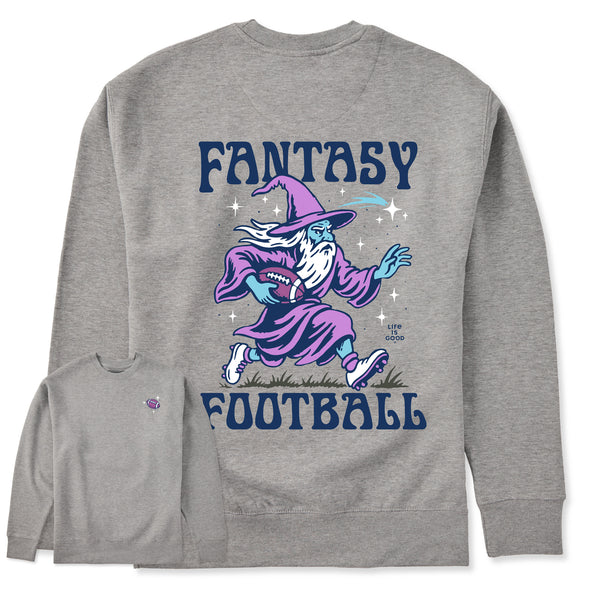 Life Is Good Adult Unisex Fantasy Football Wizard Every Wear Crew Sweatshirt