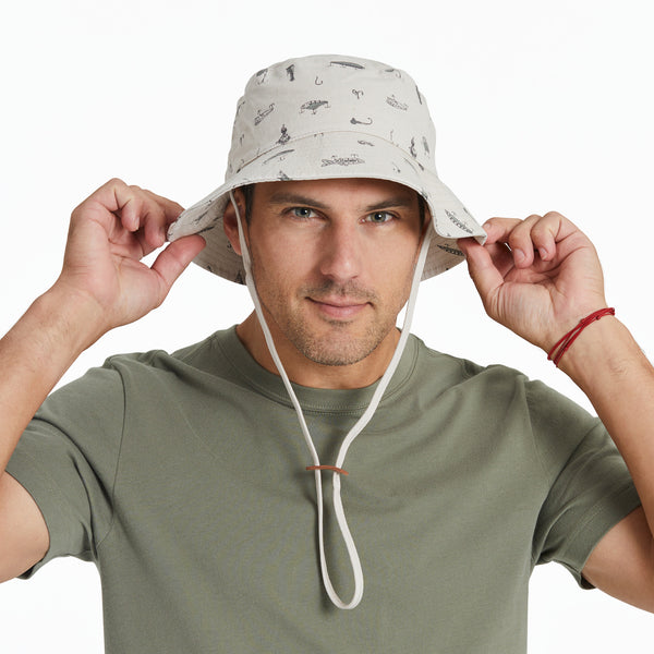 Life Is Good Adult Unisex Fish Tackle Box Pattern Bucket Hat