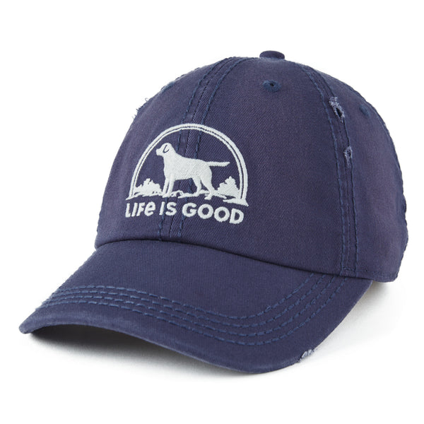 life is good Adult Unisex Floral Sunset Dog Sunwashed Chill Cap
