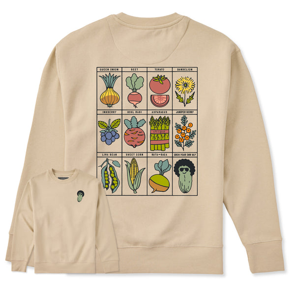 life is good Adult Unisex Grow Your Own Way Every Wear Crew Sweatshirt