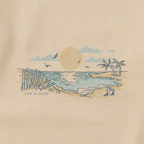 Life Is Good Adult Unisex Halftone Beach Vibes Every Wear Crew Sweatshirt