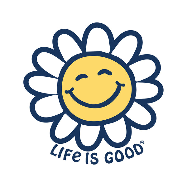 life is good Adult Unisex Happy Smile Daisy Small Die Cut Sticker