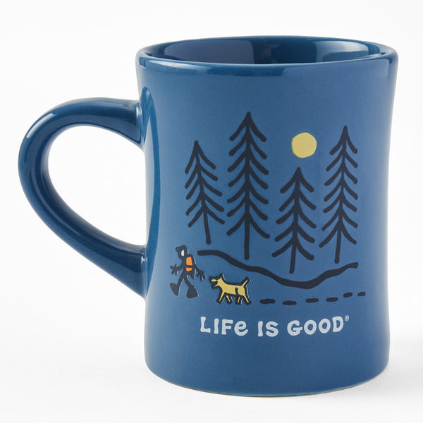 life is good Adult Unisex Hiking through the Woods Diner Mug