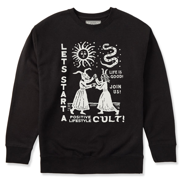 life is good Adult Unisex Let's Start a Cult Every Wear Crew Sweatshirt