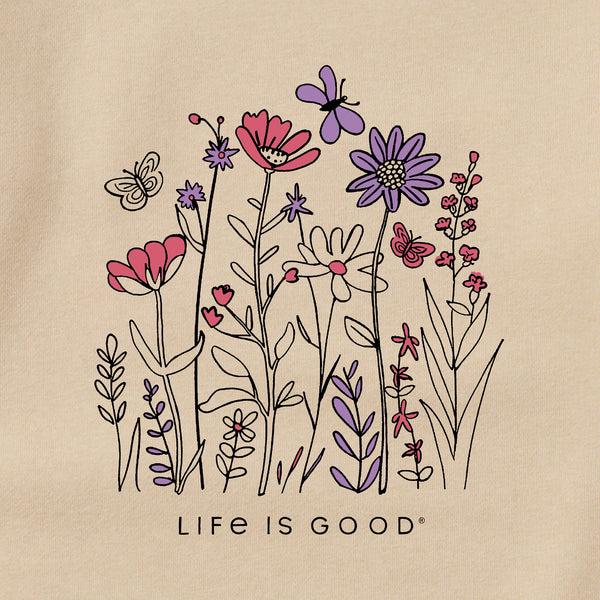 Life Is Good Adult Unisex Life Is Good Butterfly Garden Every Wear Crew Sweatshirt