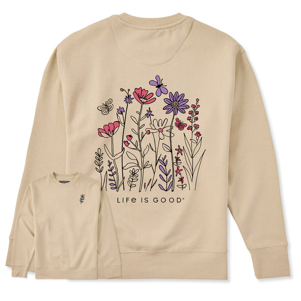 life is good Adult Unisex Life is Good Butterfly Garden Every Wear Crew Sweatshirt
