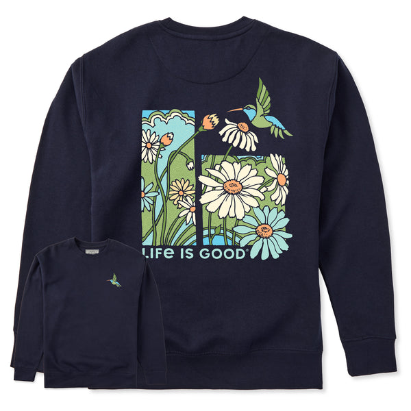 life is good Adult Unisex Life is Good Hummingbird Every Wear Crew Sweatshirt