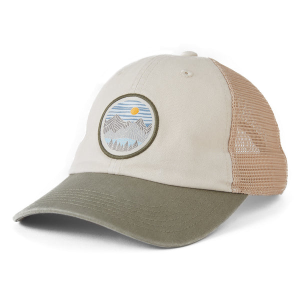life is good Adult Unisex Life Isn't Perfect Woodblock Mountains Trucker
