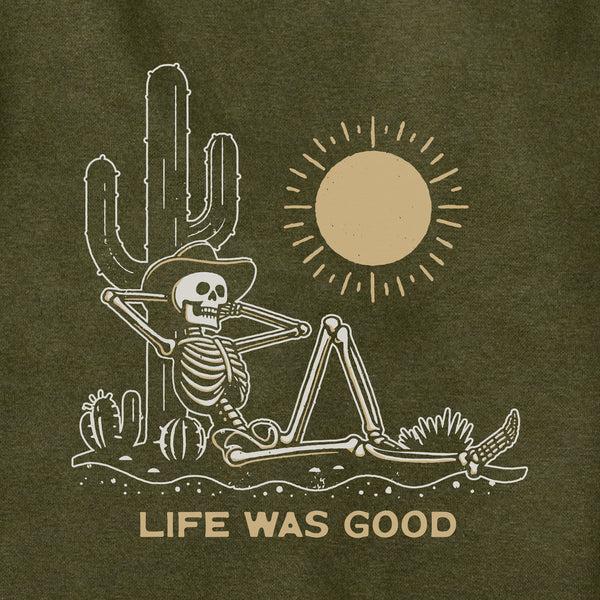 Life Is Good Adult Unisex Life Was Good Cowboy Skull Every Wear Hoodie Sweatshirt