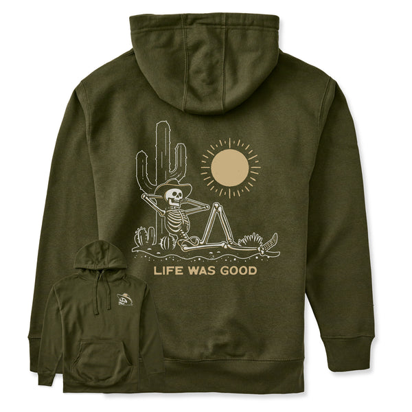 life is good Adult Unisex Life was Good Cowboy Skull Every Wear Hoodie Sweatshirt