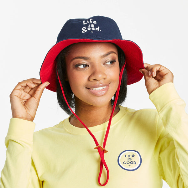 life is good Adult Unisex LIG Vintage Wordmark Stacked Bucket Hat