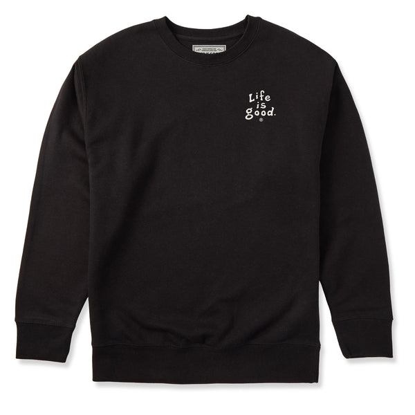 life is good Adult Unisex LIG Vintage Wordmark Stacked Every Wear Crew Sweatshirt