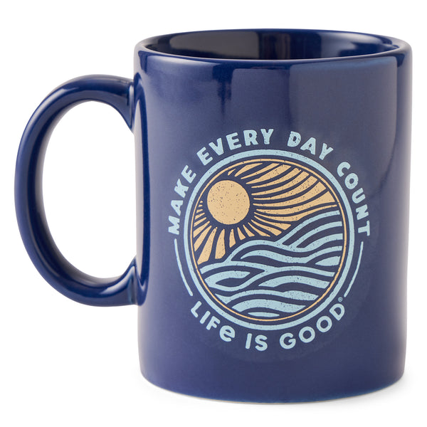 life is good Adult Unisex Make Every Day Count Sunset Jake's Mug