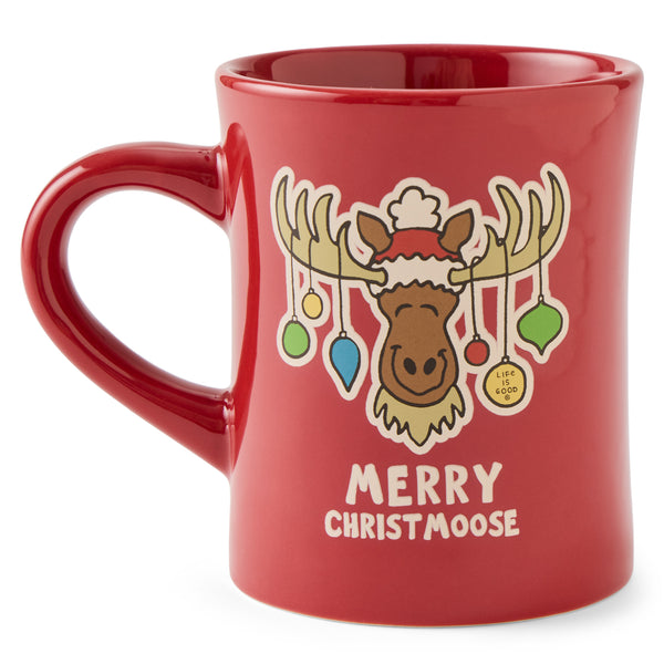 life is good Adult Unisex Merry Christmoose Ornaments Vintage Diner Mug