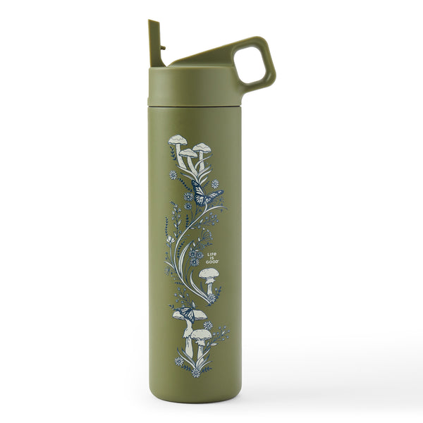 life is good Adult Unisex Mushroom Garden 20 oz. Straw Bottle