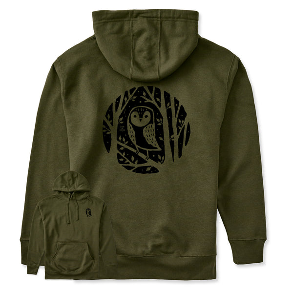 life is good Adult Unisex Owl in the Trees Every Wear Hoodie Sweatshirt