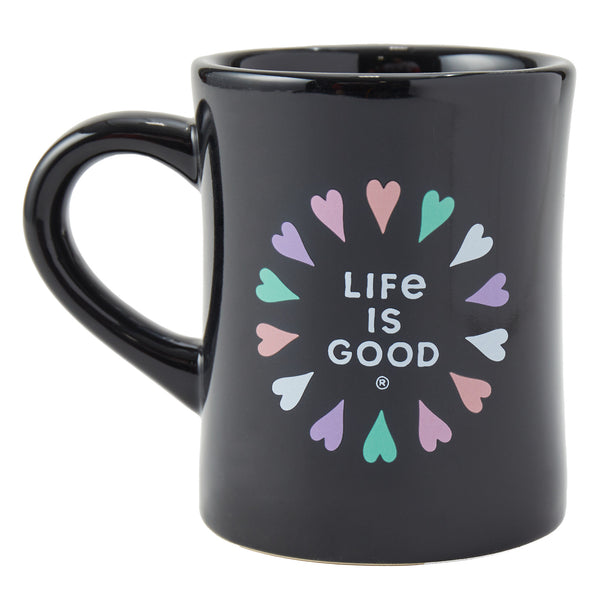 life is good Adult Unisex Patterna Heart LIG Diner Mug