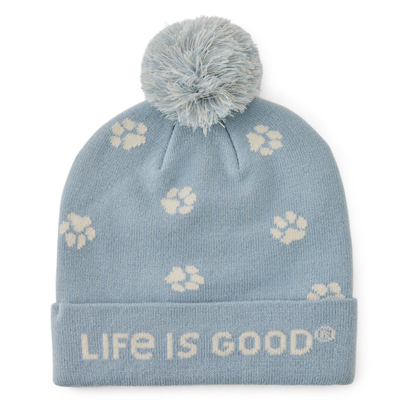 life is good Adult Unisex Paw Print Pattern So Chill Beanie