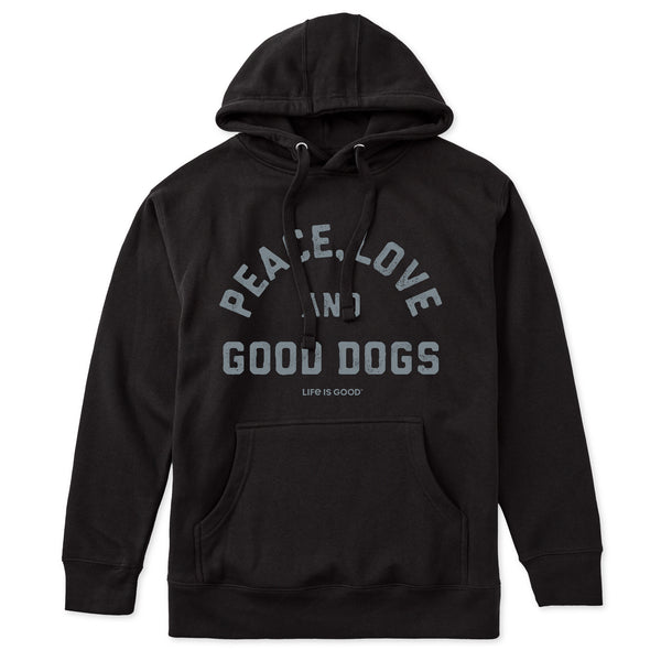 life is good Adult Unisex Peace Love and Good Dogs Every Wear Hoodie Sweatshirt