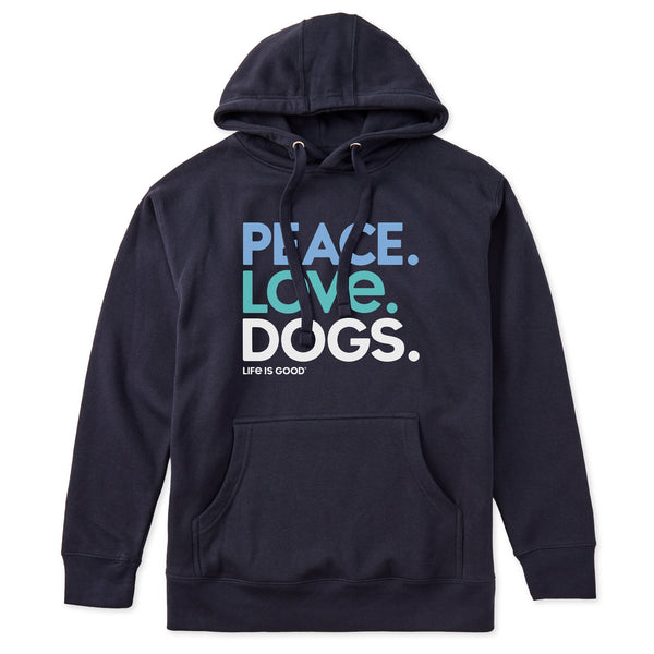 life is good Adult Unisex Peace Love Dogs Every Wear Hoodie Sweatshirt