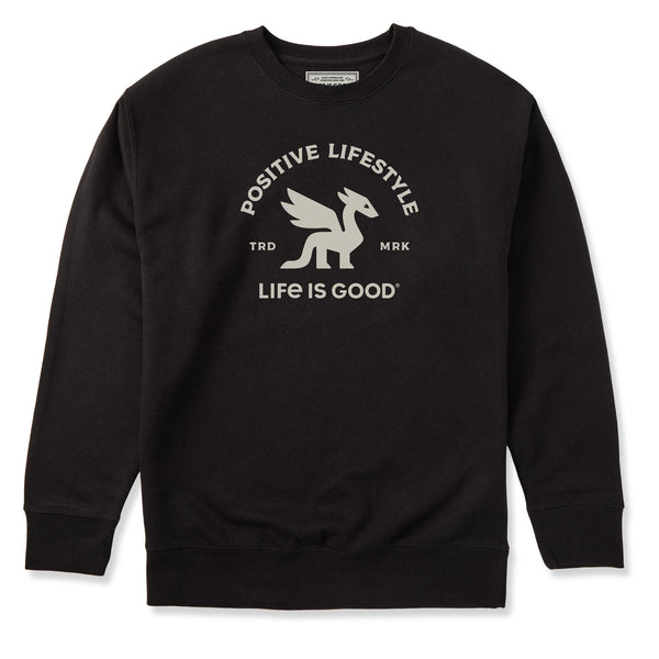 life is good Adult Unisex Positive Lifestyle Dragon Every Wear Crew Sweatshirt