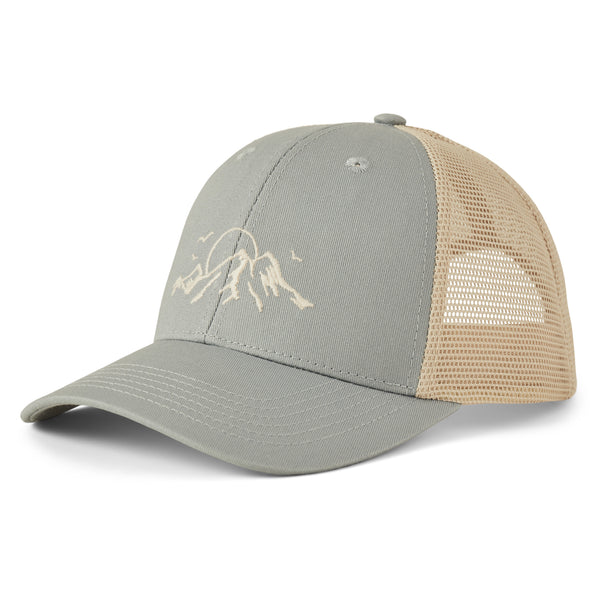 life is good Adult Unisex Retro Mountain Range Trucker