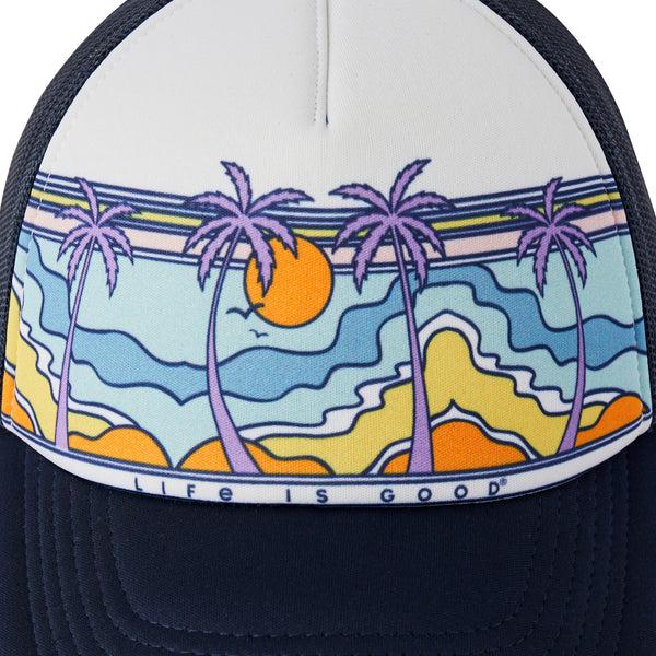 Life Is Good Adult Unisex Retro Palms Scene Trucker Hat