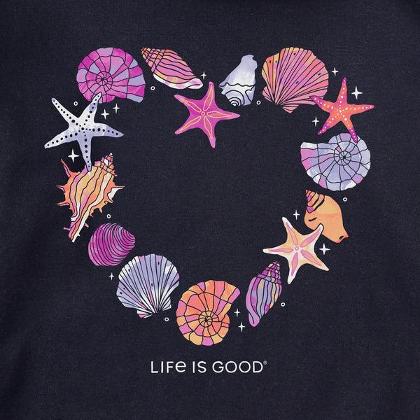 Life Is Good Adult Unisex Seashell Heart Every Wear Crew Sweatshirt