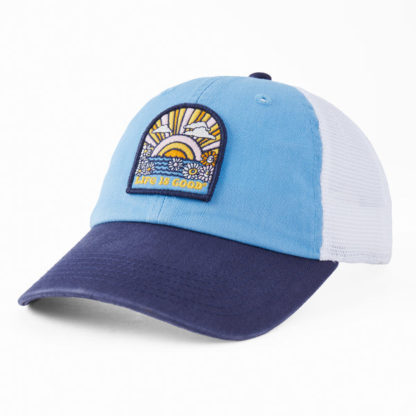 life is good Adult Unisex Sunrise Flowers Soft Mesh Back Cap