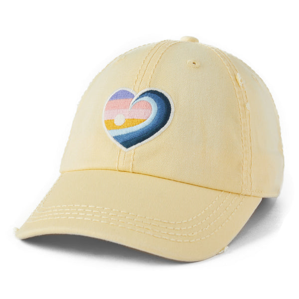 life is good Adult Unisex Sunrise Surf Heart Sunwashed Chill Cap