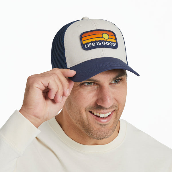 Life Is Good Adult Unisex Sunrise Water Stripe Trucker