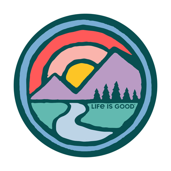 life is good Adult Unisex Sunset Breathe Circle Magnet