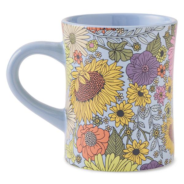 life is good Adult Unisex Sunshine Floral Pattern Diner Mug