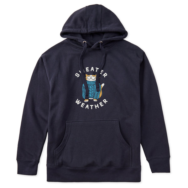 life is good Adult Unisex Sweater Weather Cat Every Wear Hoodie Sweatshirt