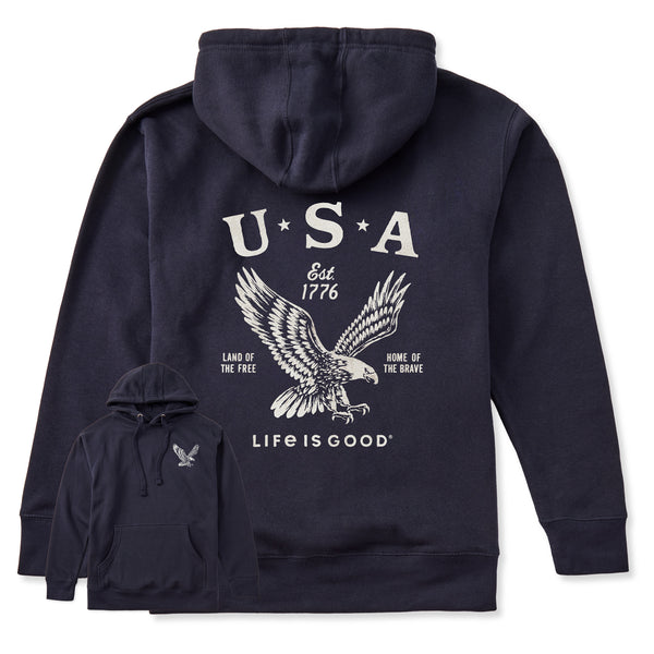 life is good Adult Unisex USA 1776 Eagle Every Wear Hoodie Sweatshirt