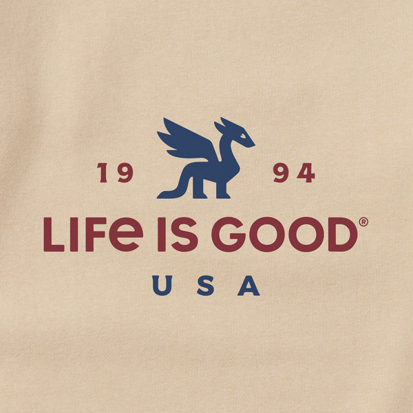 Life Is Good Adult Unisex USA Dragon Every Wear Crew Sweatshirt