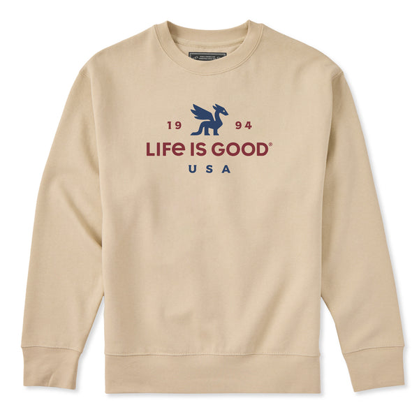 life is good Adult Unisex USA Dragon Every Wear Crew Sweatshirt