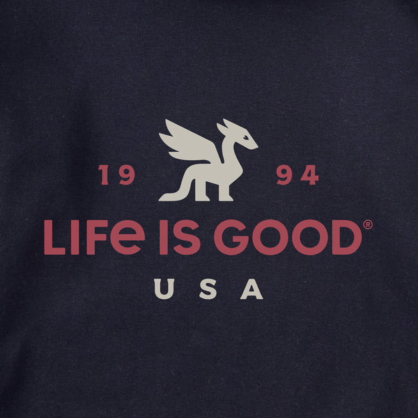 Life Is Good Adult Unisex USA Dragon Every Wear Hoodie Sweatshirt