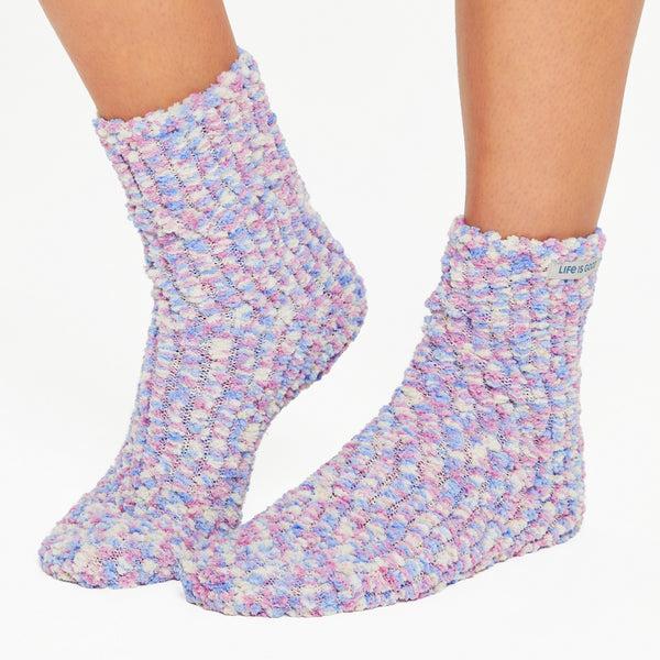 Life Is Good Adult Unisex Violet Purple PomPoms Sock
