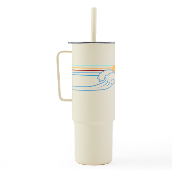 Life Is Good Adult Unisex Wave Stripe 32 Oz. Cup And Straw