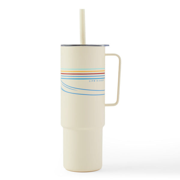 life is good Adult Unisex Wave Stripe 32 oz. Cup and Straw