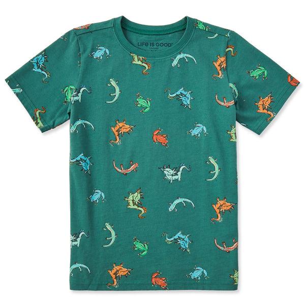 Life Is Good Axolotl And Amphibians Pattern Short Sleeve Toddler Crusher Tee