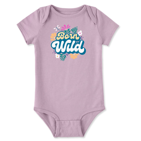 life is good Baby Born Wild Short Sleeve Crusher Baby Bodysuit