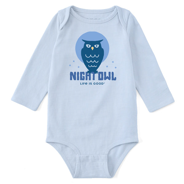 life is good Baby Crafty Night Owl Clean Long Sleeve Crusher Baby Bodysuit