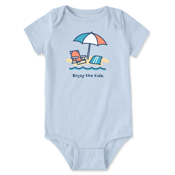 life is good Baby Enjoy the Tide Short Sleeve Crusher Baby Bodysuit