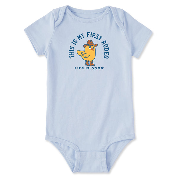 life is good Baby First Rodeo Chick Short Sleeve Crusher Baby Bodysuit