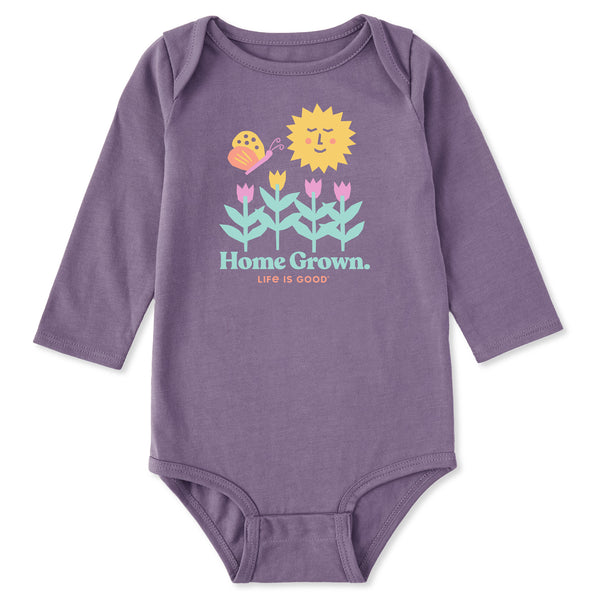 life is good Baby Home Grown Garden Long Sleeve Crusher Baby Bodysuit