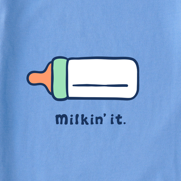 Life Is Good Baby Milkin It Short Sleeve Crusher Baby Bodysuit