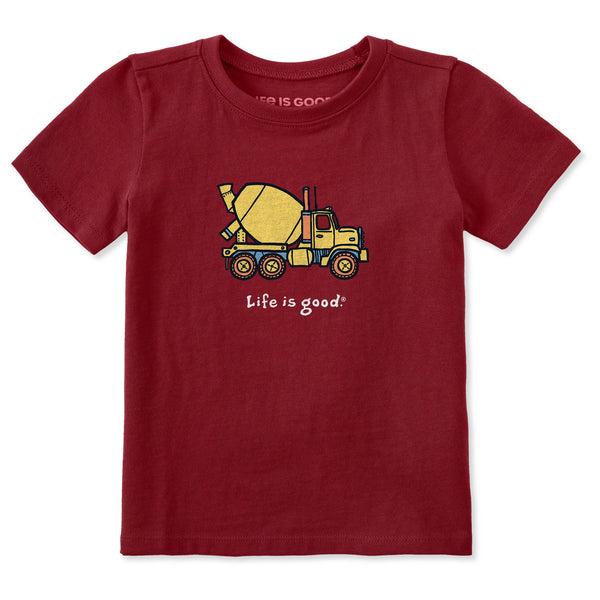 life is good Big Cement Mixer Short Sleeve Toddler Crusher Tee