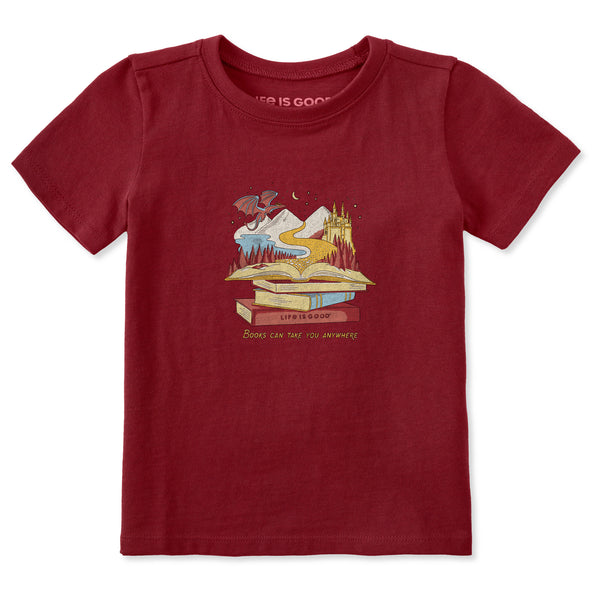 Life Is Good Books Can Take You Anywhere Short Sleeve Toddler Crusher Tee